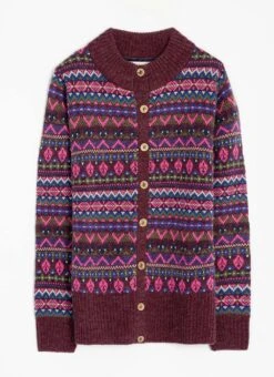 Wool Blend Fairisle Funnel Neck Cardigan -The Edinburgh Woollen Mill 66920pvl 57613d6817fb1f7