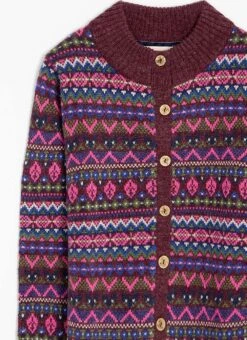 Wool Blend Fairisle Funnel Neck Cardigan -The Edinburgh Woollen Mill 66933pvl d4ddf93e808b601