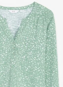 Pure Cotton Printed Notch Neck Top -The Edinburgh Woollen Mill 67259pvl 6c4d4b296dfbcf4