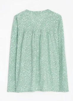 Pure Cotton Printed Notch Neck Top -The Edinburgh Woollen Mill 67267pvl e3fb008c598bc2c