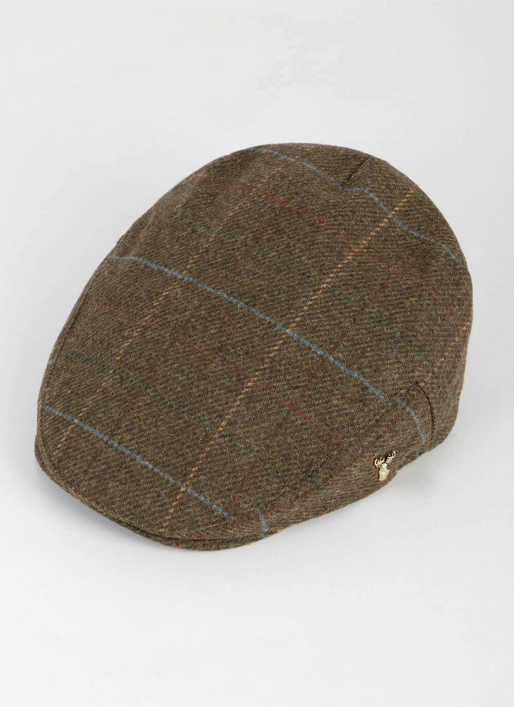 Wool Blend Tweed Flat Cap - Green Check 2 Wool Blend Tweed Flat Cap - Green Check - Image 2