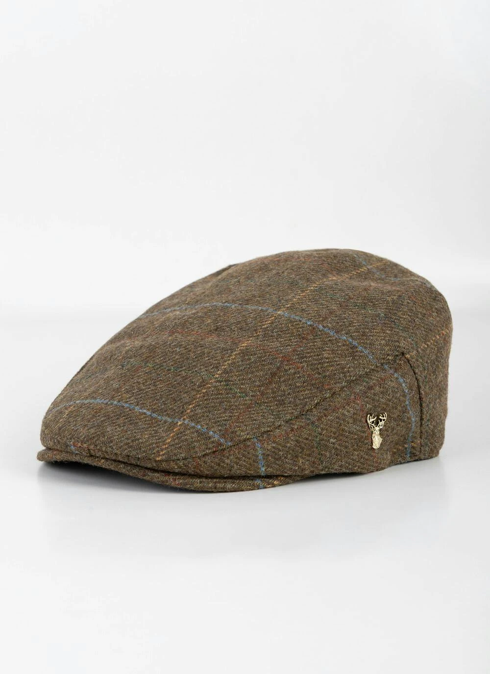 Wool Blend Tweed Flat Cap - Green Check 1 Wool Blend Tweed Flat Cap - Green Check