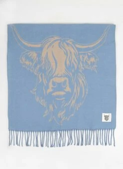 Highland Cow Super Soft Scarf - Blue -The Edinburgh Woollen Mill 67400pvl 3fbc2509aba46d0
