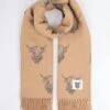 Highland Cow Super Soft Scarf - Camel/Grey