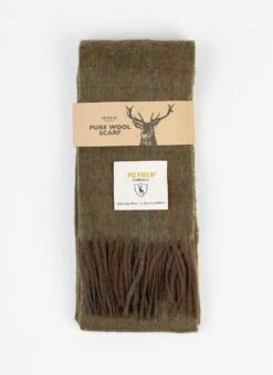 100% Wool Scarf In Green Check
