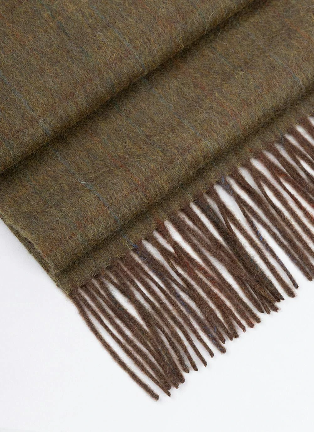 100% Wool Scarf In Green Check 3 100% Wool Scarf In Green Check - Image 3