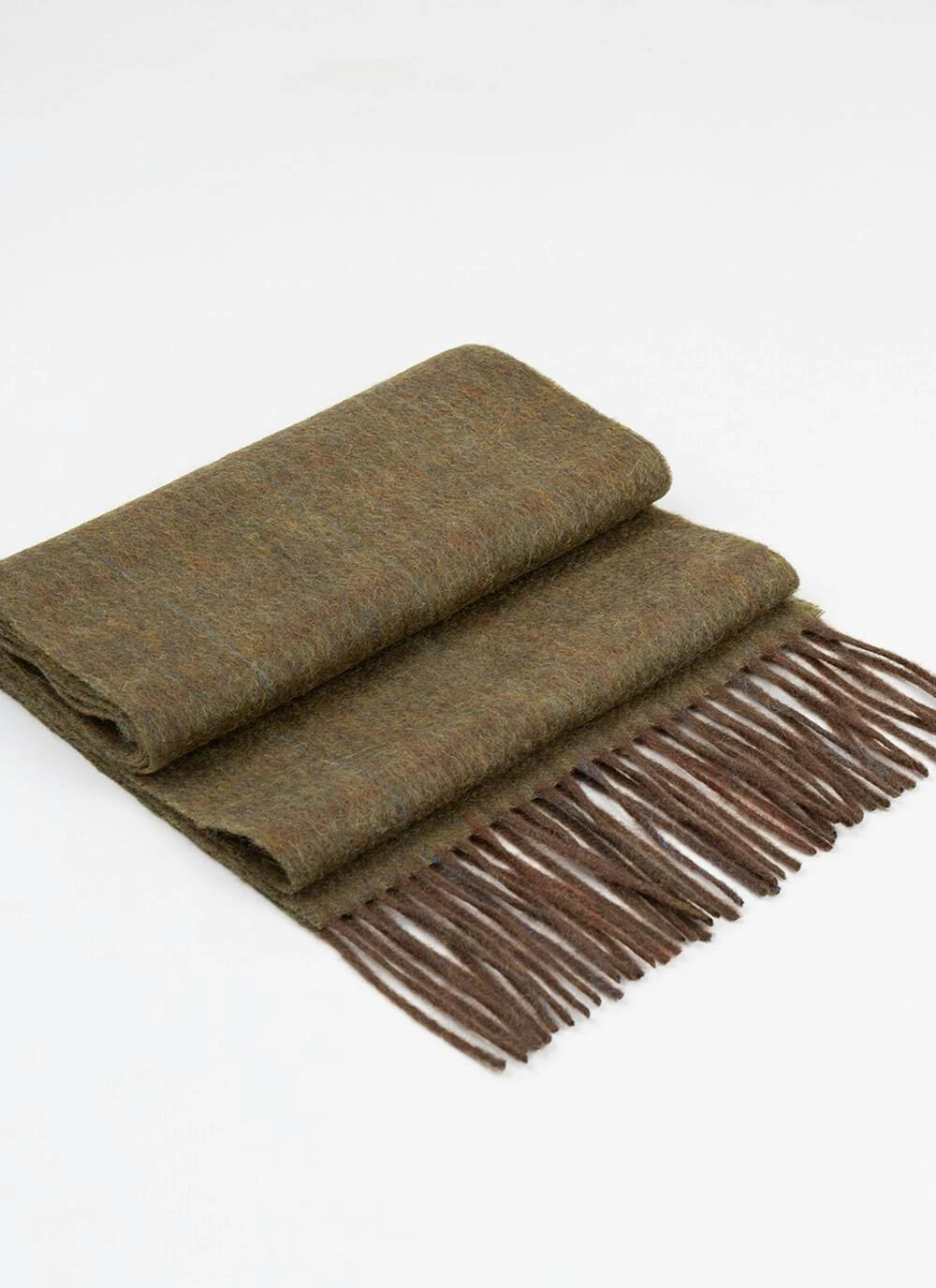 100% Wool Scarf In Green Check 2 100% Wool Scarf In Green Check - Image 2