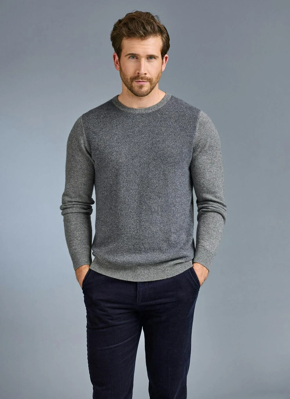 Pure Cashmere Birdseye Crew Neck Jumper 1 Pure Cashmere Birdseye Crew Neck Jumper