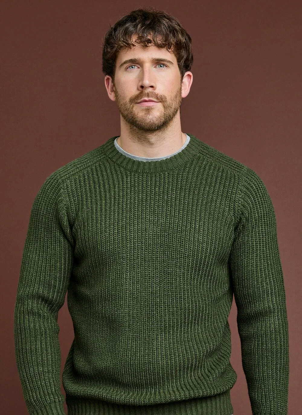 Crew Neck Fisherman Rib Jumper 2 Crew Neck Fisherman Rib Jumper - Image 2