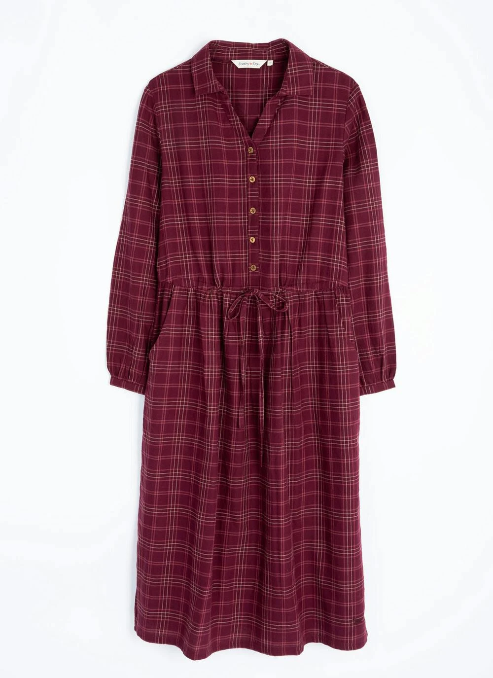 Pure Cotton Collared Check Dress 3 Pure Cotton Collared Check Dress - Image 3