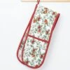 Robin Print Cotton Red Double Oven Gloves