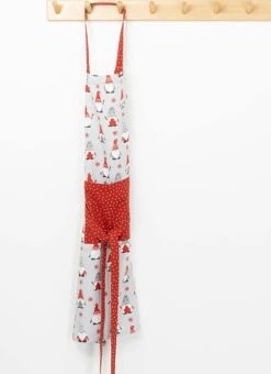 Gonks Print Cotton Grey Apron