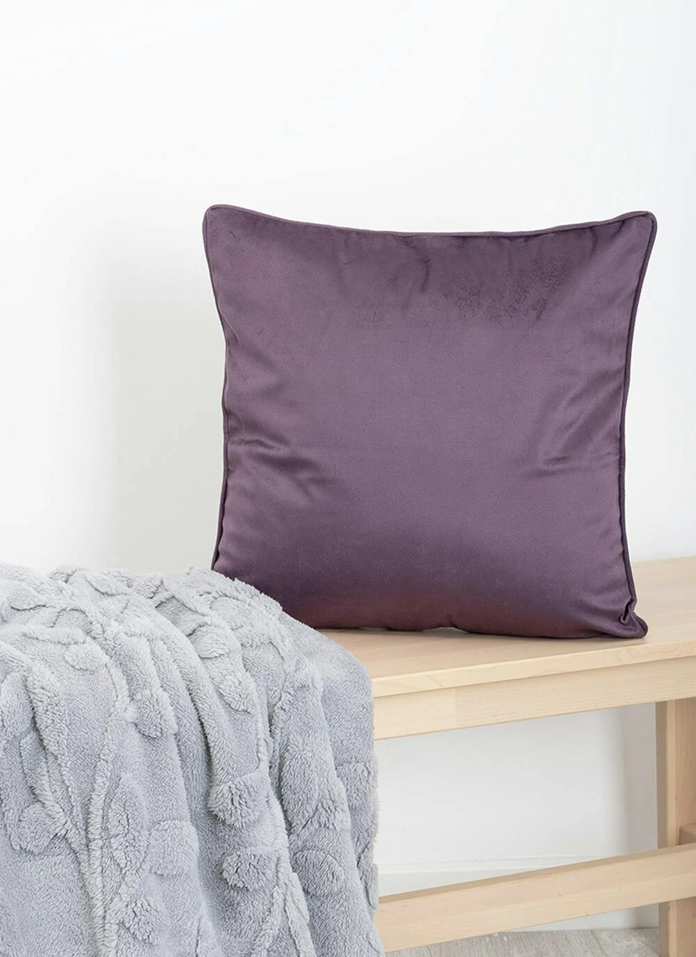 Autumn Floral Print Velvet Plum Cushion 2 Autumn Floral Print Velvet Plum Cushion - Image 2