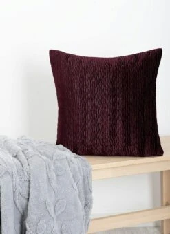 Textured Velvet Plum Cushion