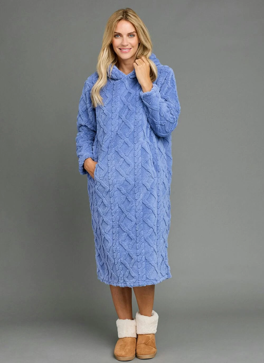 Cosy Fleece Cable Lounge Hoodie 2 Cosy Fleece Cable Lounge Hoodie - Image 2