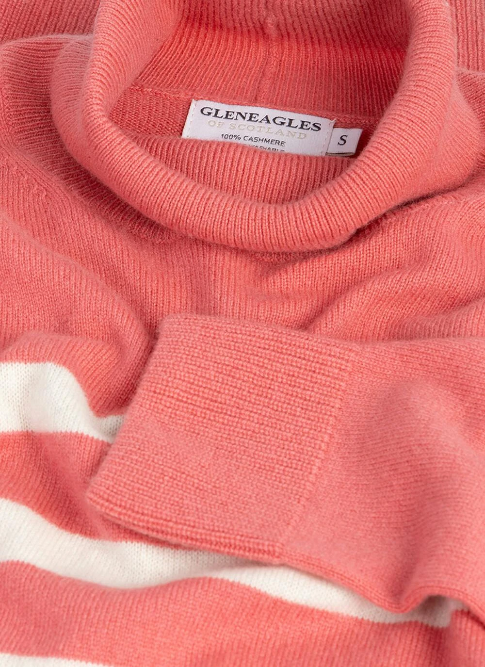 Cashmere Polo Neck Stripe Jumper 2 Cashmere Polo Neck Stripe Jumper - Image 2