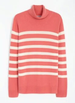 Cashmere Polo Neck Stripe Jumper